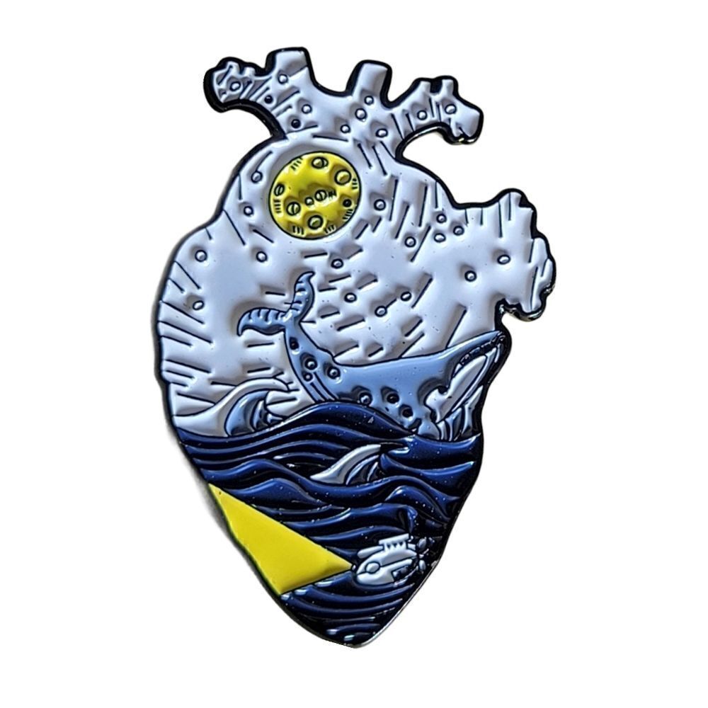 Humpback Under The Moon Enamel Pin - Picture 2 of 8